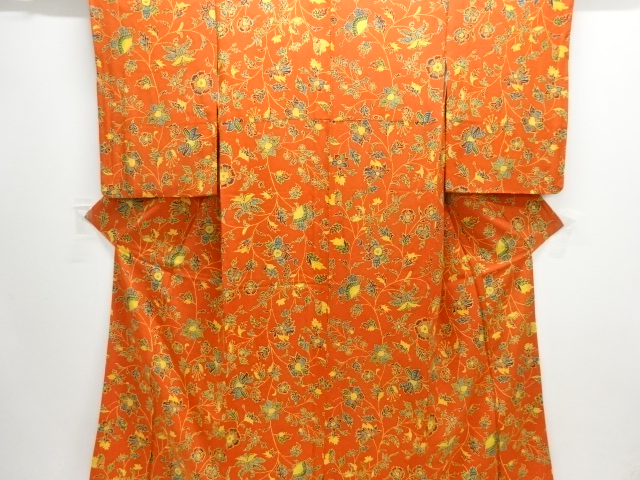 JAPANESE KIMONO / KOMON / FLORAL SARASA